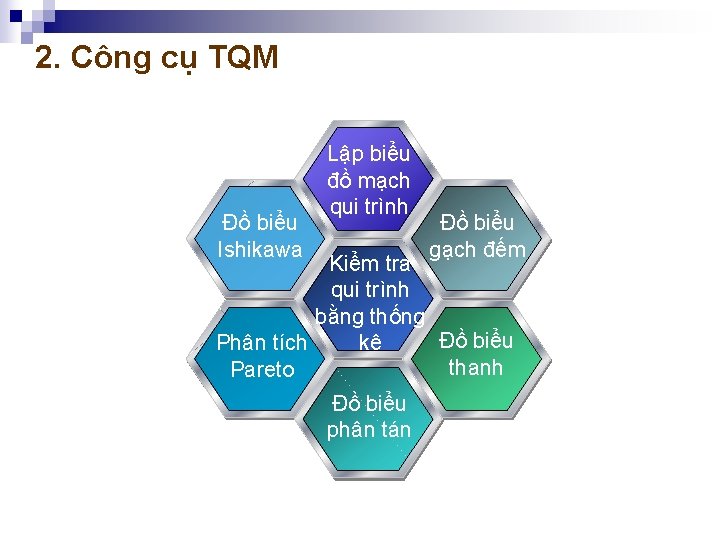 2. Công cụ TQM Đồ biểu Ishikawa Lập biểu đồ mạch qui trình Đồ