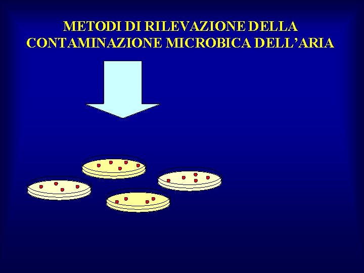 METODI DI RILEVAZIONE DELLA CONTAMINAZIONE MICROBICA DELL’ARIA 