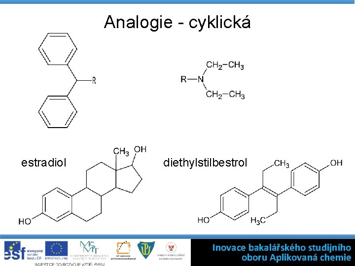 Analogie - cyklická estradiol diethylstilbestrol Inovace bakalářského studijního oboru Aplikovaná chemie 