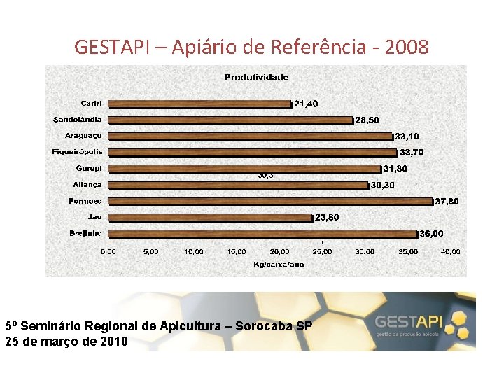 GESTAPI – Apiário de Referência - 2008 5º Seminário Regional de Apicultura – Sorocaba