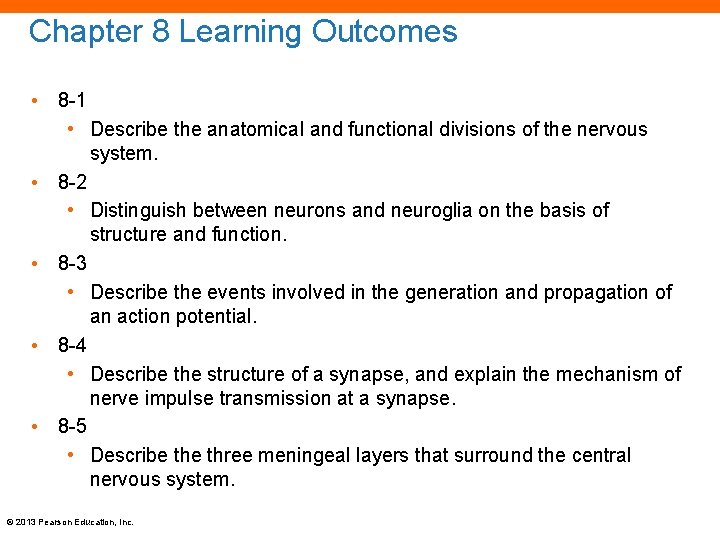 Chapter 8 Learning Outcomes • 8 -1 • Describe the anatomical and functional divisions