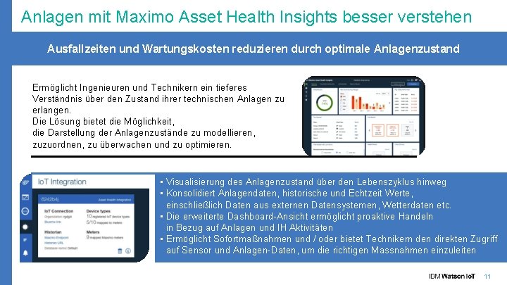 Anlagen mit Maximo Asset Health Insights besser verstehen Ausfallzeiten und Wartungskosten reduzieren durch optimale