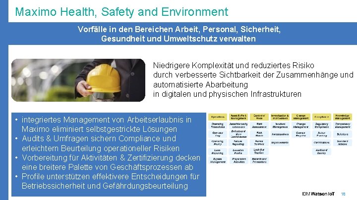 Maximo Health, Safety and Environment Vorfälle in den Bereichen Arbeit, Personal, Sicherheit, Gesundheit und