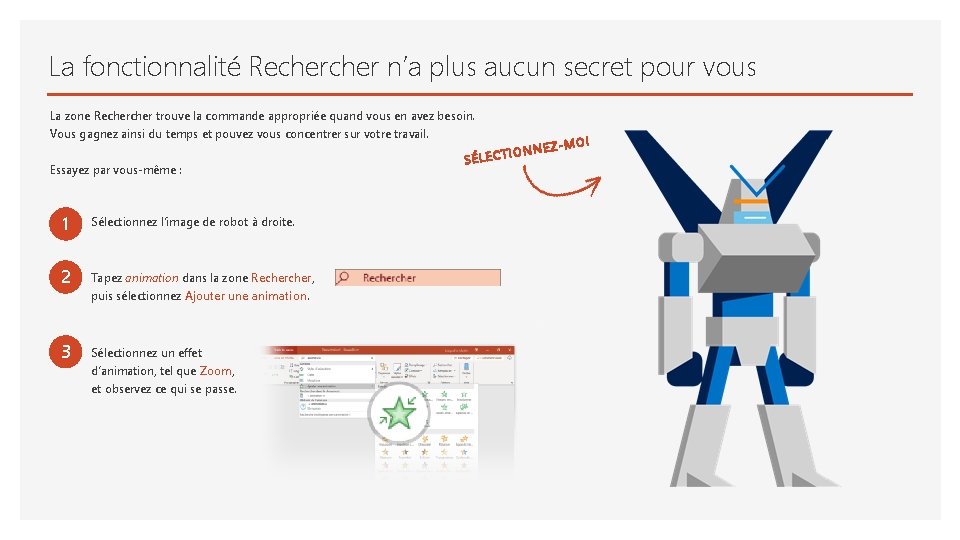 La fonctionnalité Recher n’a plus aucun secret pour vous La zone Recher trouve la
