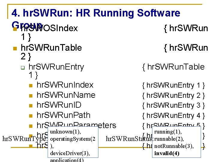 4. hr. SWRun: HR Running Software Group n hr. SWOSIndex { hr. SWRun n