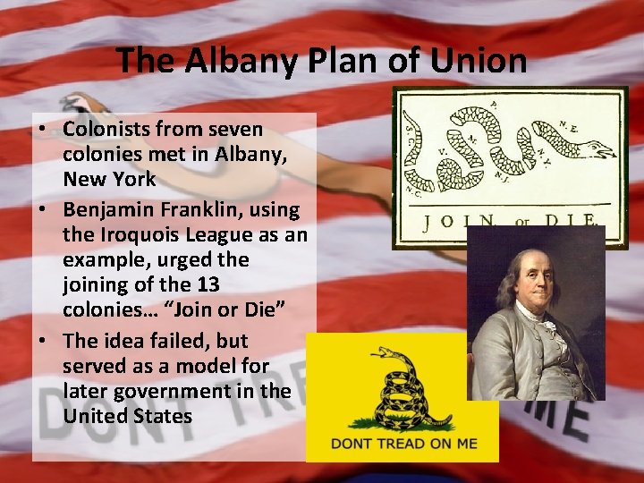 American Revolution The Albany Plan of Union Colonists