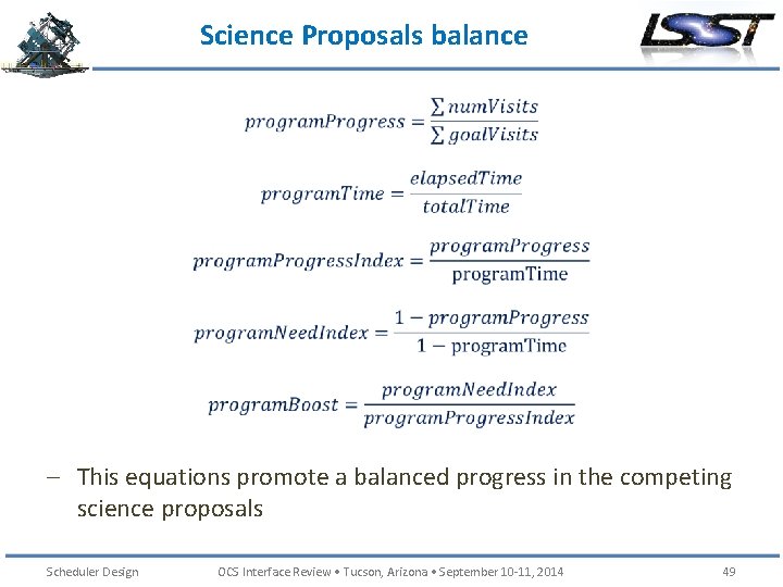 Science Proposals balance – This equations promote a balanced progress in the competing science