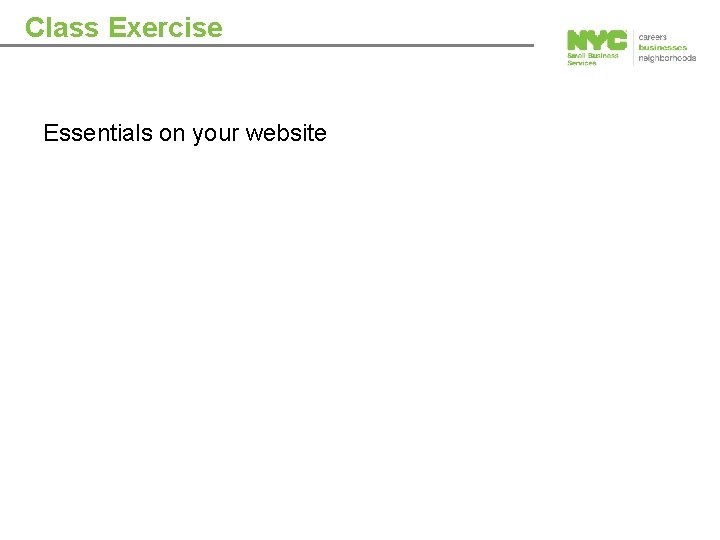 Class Exercise Essentials on your website 