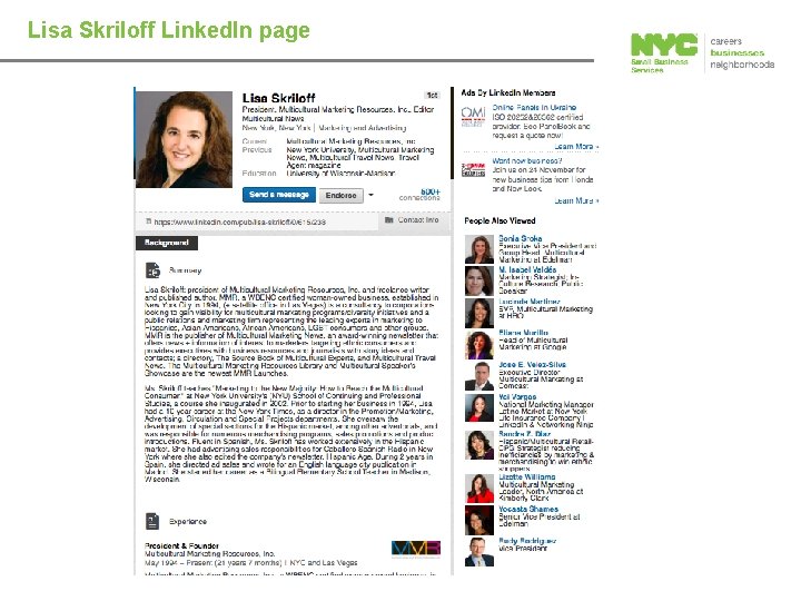 Lisa Skriloff Linked. In page 
