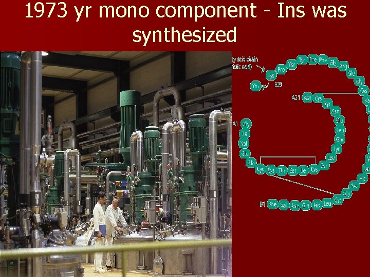 1973 yr mono component - Ins was synthesized 