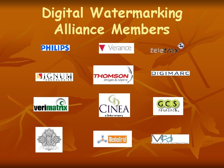 Digital Watermarking Alliance Members 