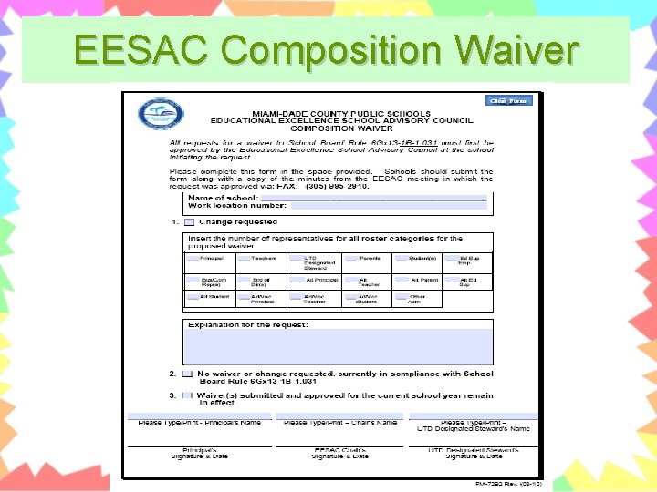 EESAC Composition Waiver 