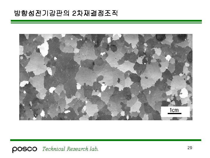 방향성전기강판의 2차재결정조직 Technical Research lab. 29 