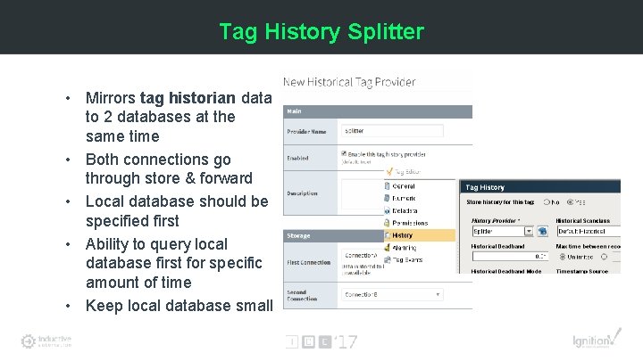 Tag History Splitter • Mirrors tag historian data to 2 databases at the same