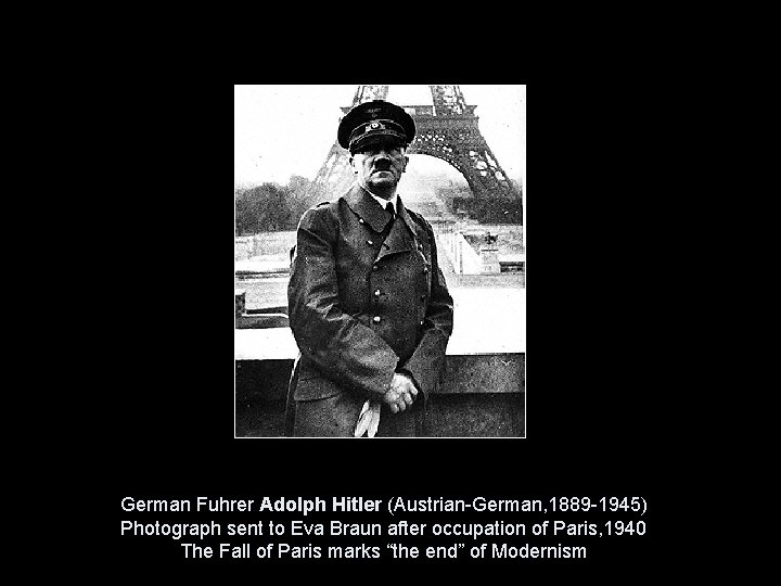 German Fuhrer Adolph Hitler (Austrian-German, 1889 -1945) Photograph sent to Eva Braun after occupation