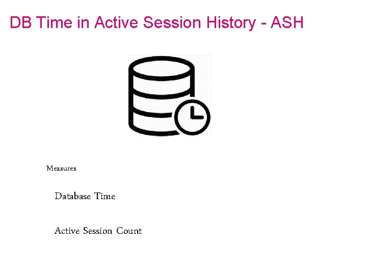 DB Time in Active Session History - ASH Measures Database Time Active Session Count