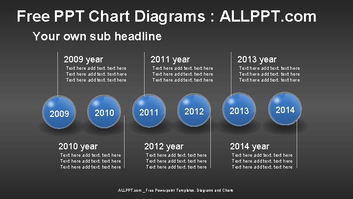 Free PPT Chart Diagrams : ALLPPT. com Your own sub headline 2009 year 2011