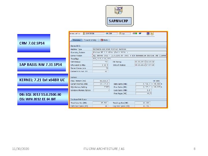 SAPNWCRP CRM 7. 02 SP 14 SAP BASIS: NW 7. 31 SP 14 KERNEL: