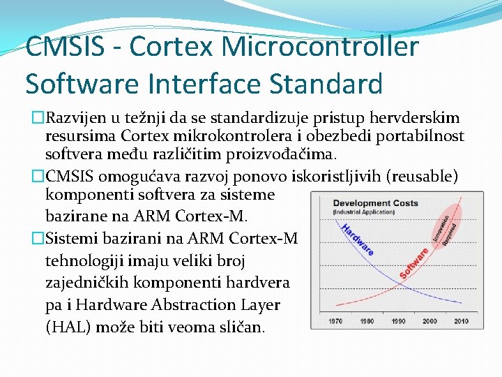 CMSIS - Cortex Microcontroller Software Interface Standard �Razvijen u težnji da se standardizuje pristup