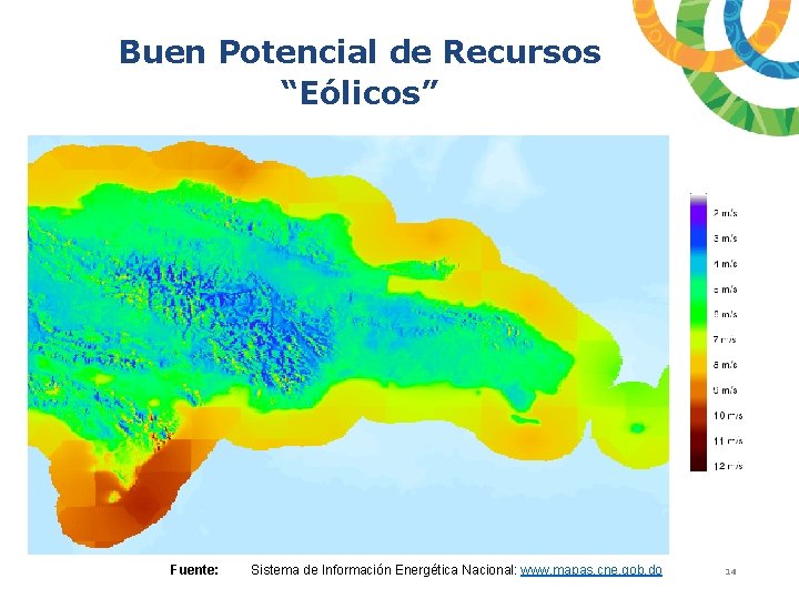 Buen Potencial de Recursos “Eólicos” Fuente: Sistema de Información Energética Nacional: www. mapas. cne.