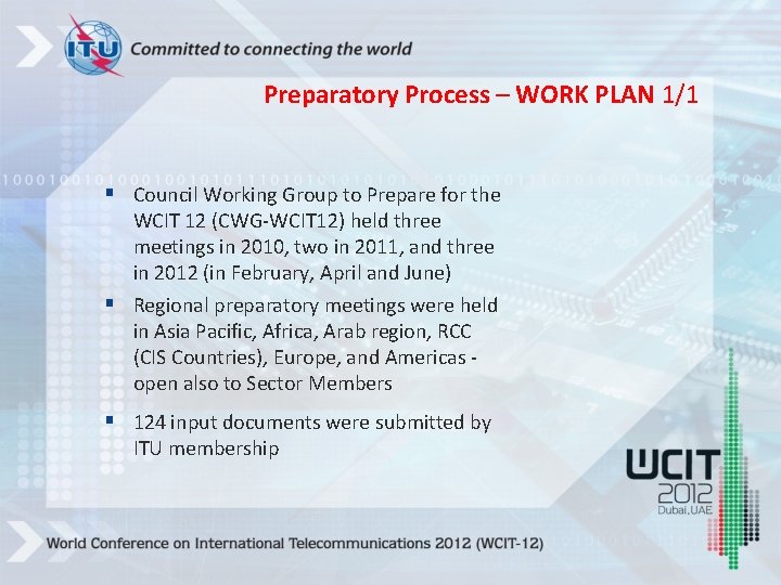Preparatory Process – WORK PLAN 1/1 § Council Working Group to Prepare for the