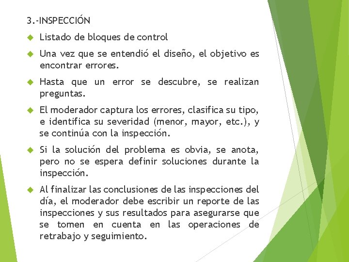 3. -INSPECCIÓN Listado de bloques de control Una vez que se entendió el diseño,