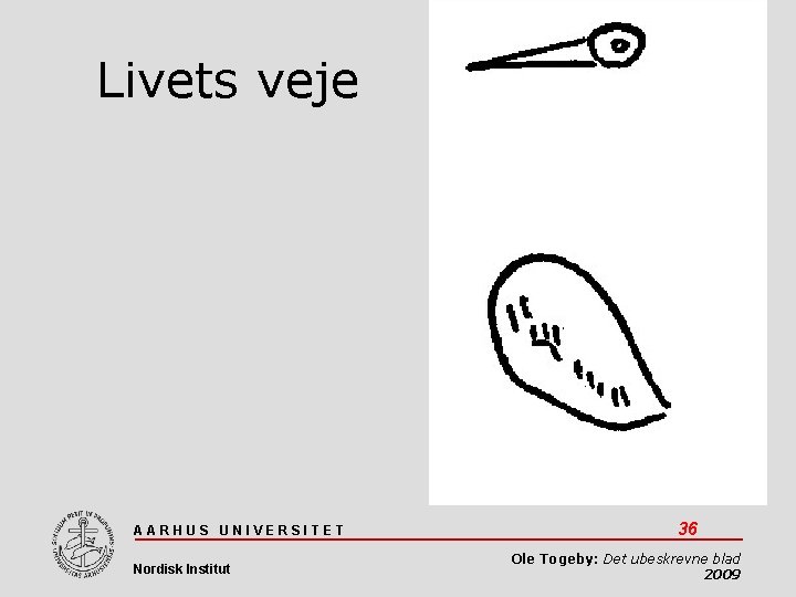 Livets veje AARHUS UNIVERSITET Nordisk Institut 36 Ole Togeby: Det ubeskrevne blad 2009 
