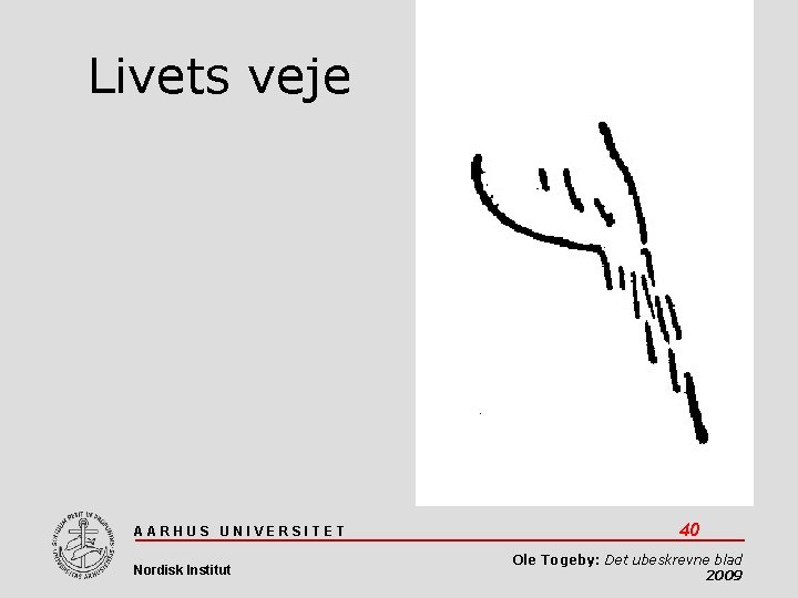 Livets veje AARHUS UNIVERSITET Nordisk Institut 40 Ole Togeby: Det ubeskrevne blad 2009 