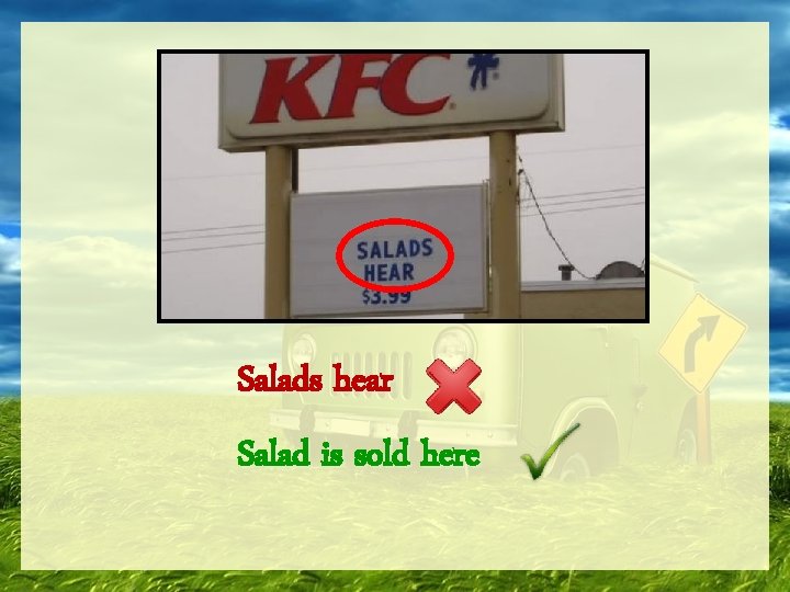 Salads hear Salad is sold here 