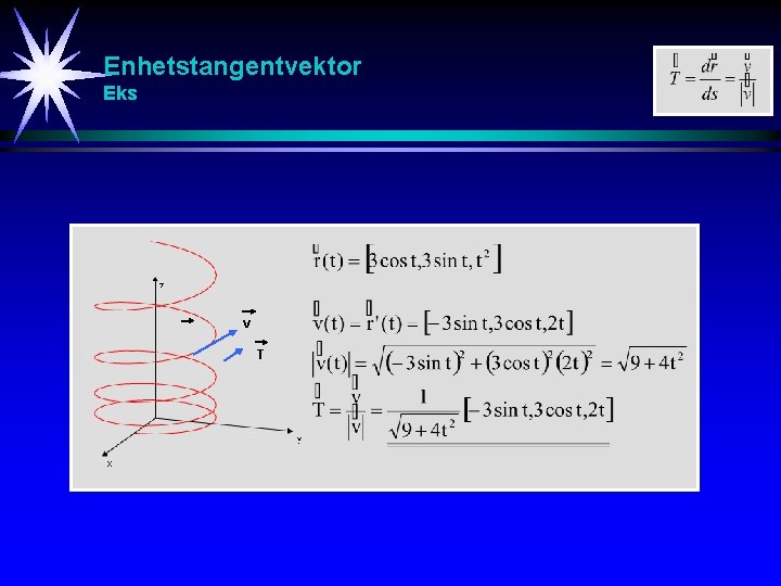 Enhetstangentvektor Eks v T 