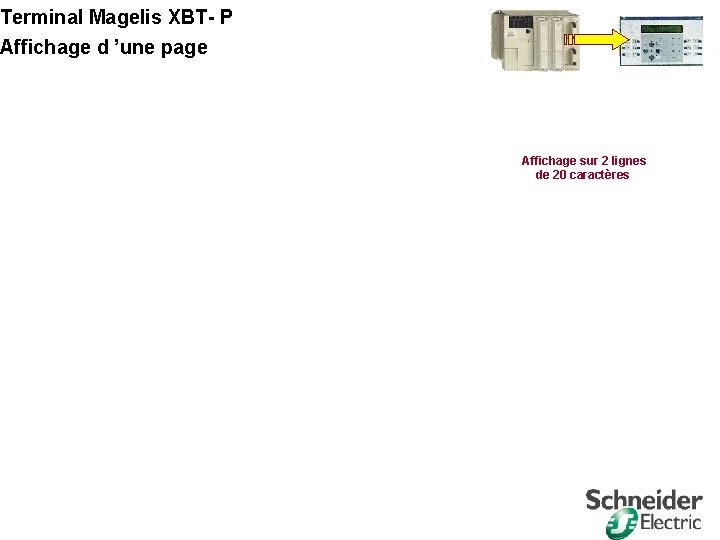 Terminal Magelis XBT- P Affichage d ’une page Affichage sur 2 lignes de 20