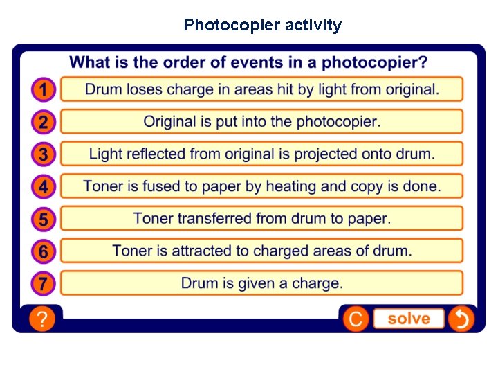 Photocopier activity 