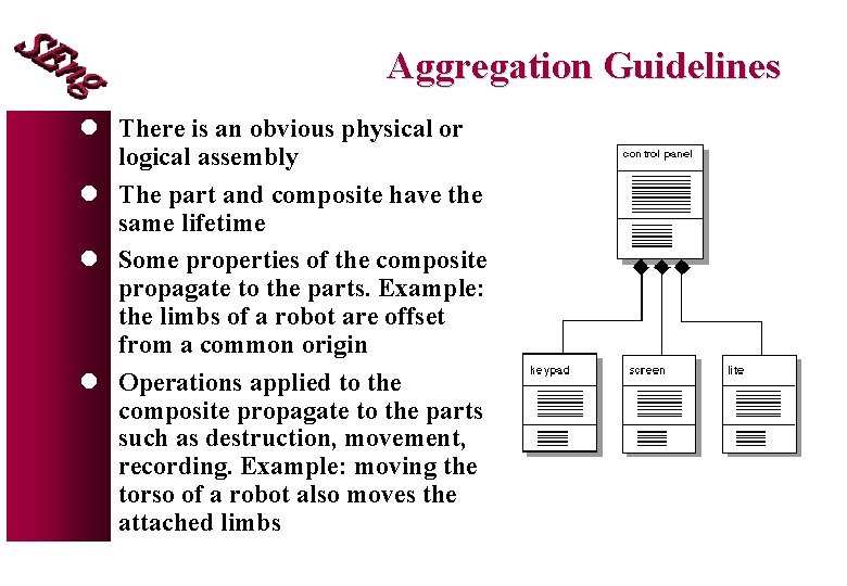 Aggregation Guidelines l There is an obvious physical or logical assembly l The part Aggregation Guidelines l There is an obvious physical or logical assembly l The part
