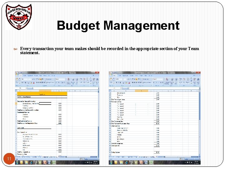 Budget Management Every transaction your team makes should be recorded in the appropriate section Budget Management Every transaction your team makes should be recorded in the appropriate section