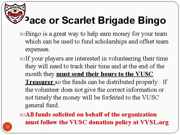 Pace or Scarlet Brigade Bingo is a great way to help earn money for Pace or Scarlet Brigade Bingo is a great way to help earn money for