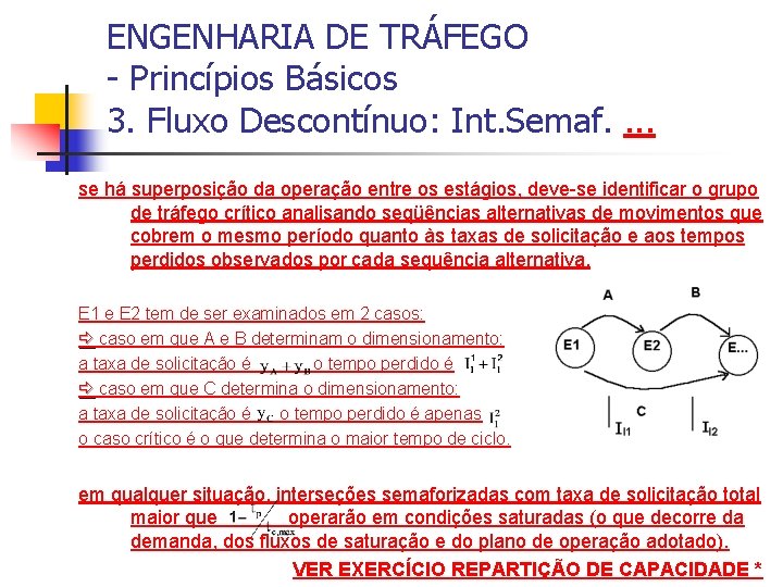 ENGENHARIA DE TRÁFEGO - Princípios Básicos 3. Fluxo Descontínuo: Int. Semaf. . se há