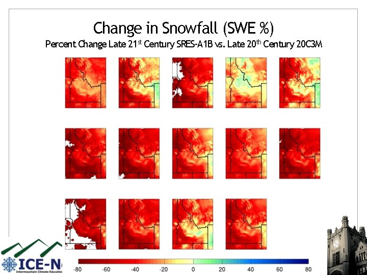 Change in Snowfall (SWE %) Percent Change Late 21 st Century SRES-A 1 B