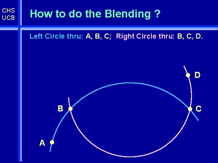 CHS UCB How to do the Blending ? Left Circle thru: A, B, C;