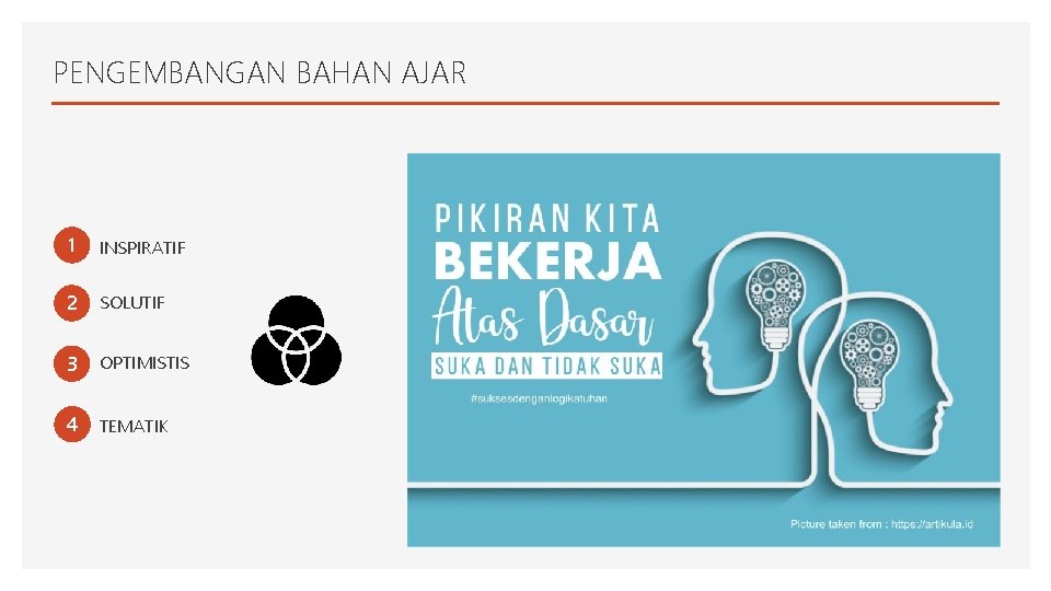 PENGEMBANGAN BAHAN AJAR 1 INSPIRATIF 2 SOLUTIF 3 OPTIMISTIS 4 TEMATIK 