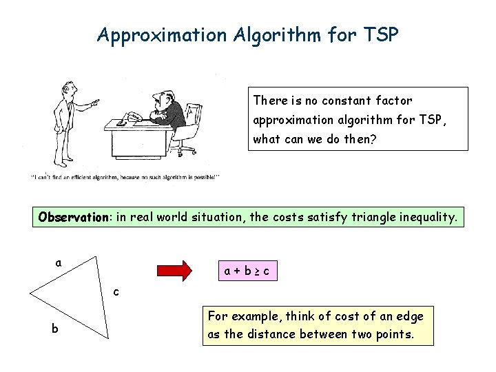 Approximation Algorithm for TSP There is no constant factor approximation algorithm for TSP, what