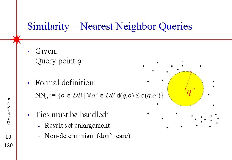 Christian Böhm Similarity – Nearest Neighbor Queries 10 120 • Given: Query point q
