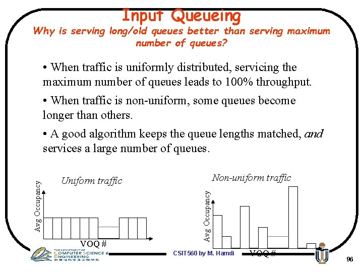 Input Queueing Why is serving long/old queues better than serving maximum number of queues?