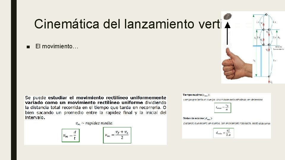 Cinemática del lanzamiento vertical ■ El movimiento… 