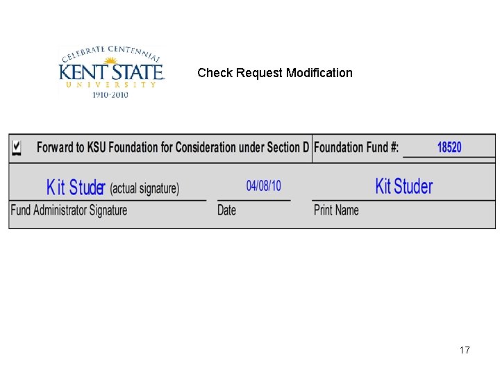 Check Request Modification 17 