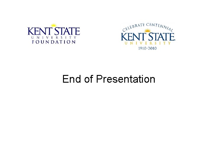 End of Presentation 