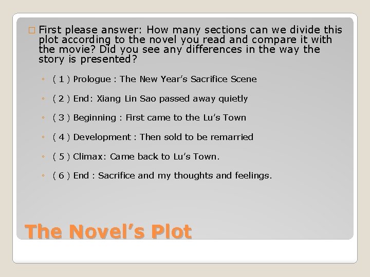 � First please answer: How many sections can we divide this plot according to