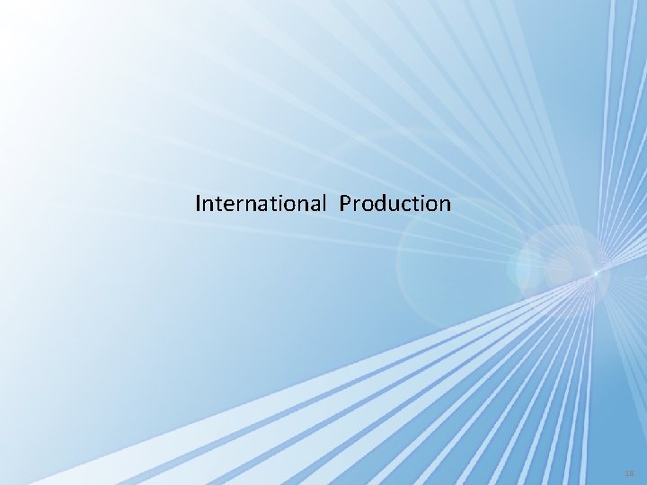 International Production 18 