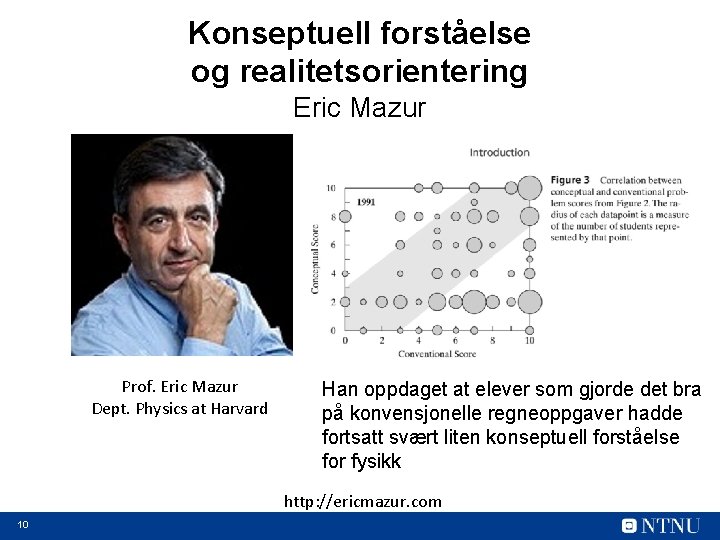 Konseptuell forståelse og realitetsorientering Eric Mazur Prof. Eric Mazur Dept. Physics at Harvard Han