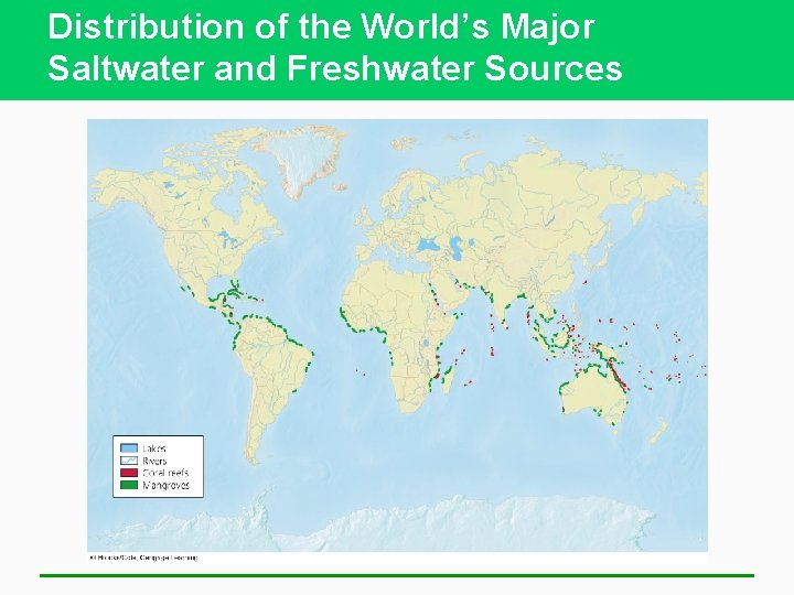 Distribution of the World’s Major Saltwater and Freshwater Sources 
