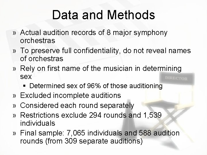 Data and Methods » Actual audition records of 8 major symphony orchestras » To